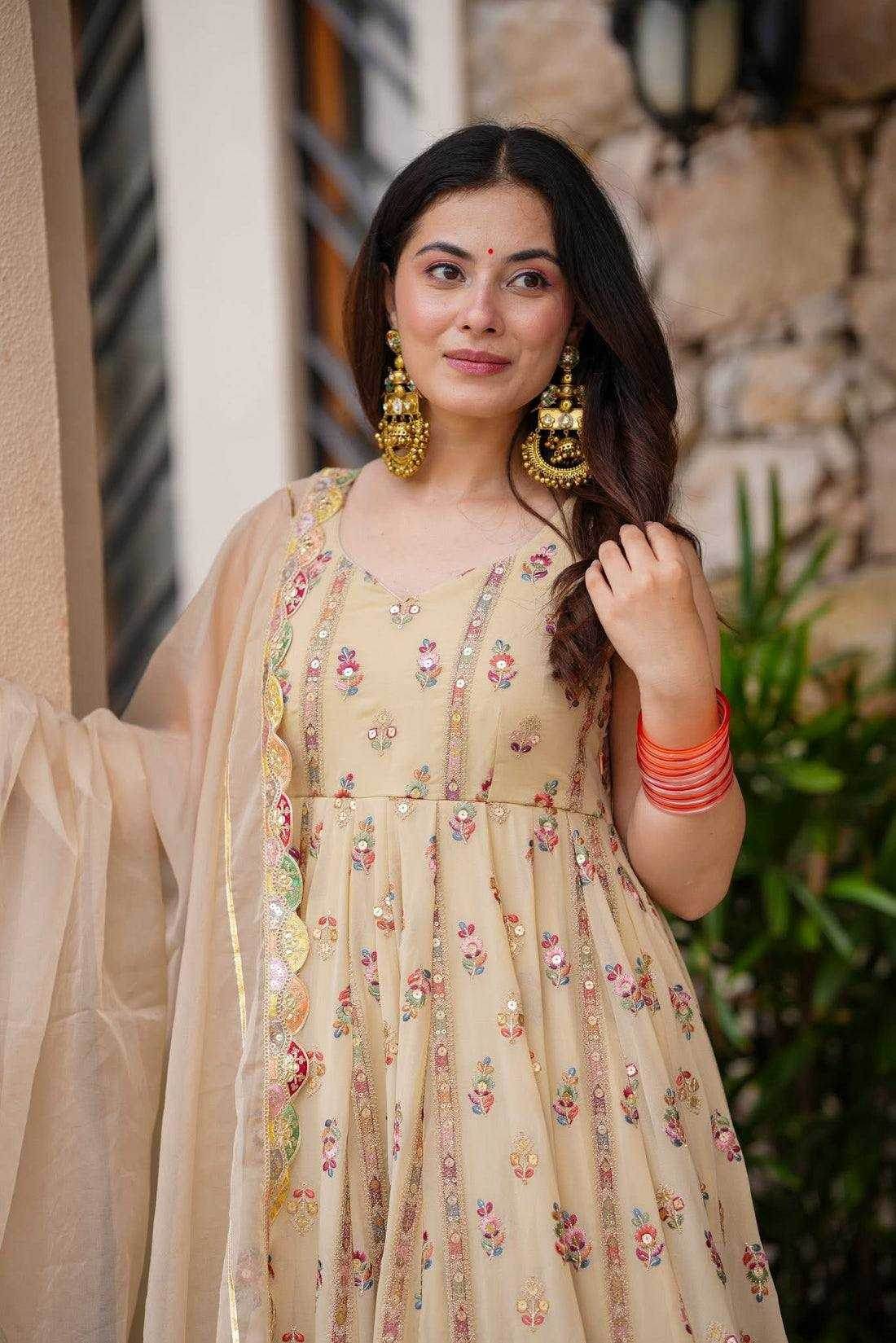 Galaxy Simmer Embroidery Anarkali Gown - MYLUXURY LANE ENTERPRISE